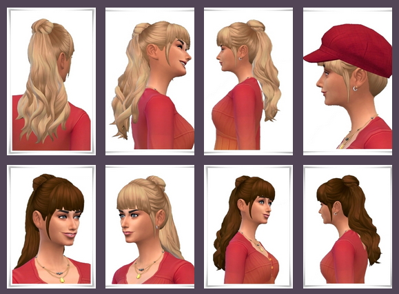 Sims 4 Curly Ponytail female at Birksches Sims Blog