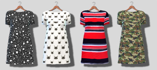 Sims 4 Simple Short Sleeve Dresses at Descargas Sims