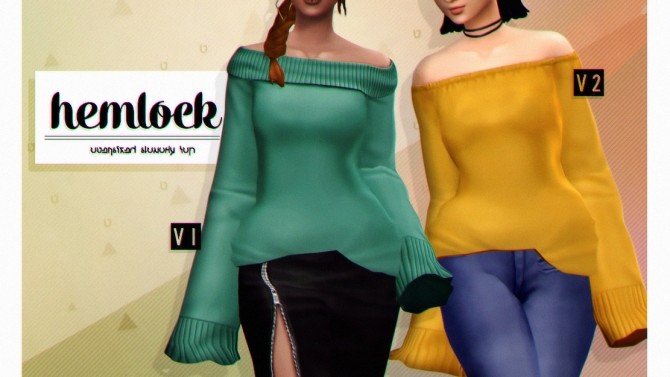 Sims 4 HEMLOCK oversized tucked sweater at Viiavi