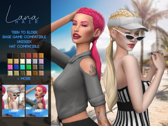 Sims 4 LANA HAIR at Candy Sims 4