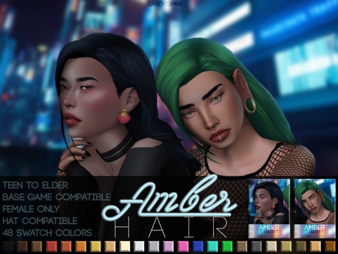 Sims 4 AMBER HAIR at Candy Sims 4