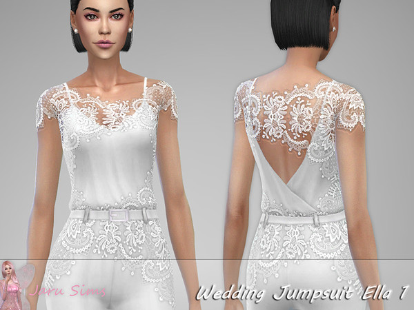 Sims 4 Wedding Jumpsuit Ella 1 by Jaru Sims at TSR