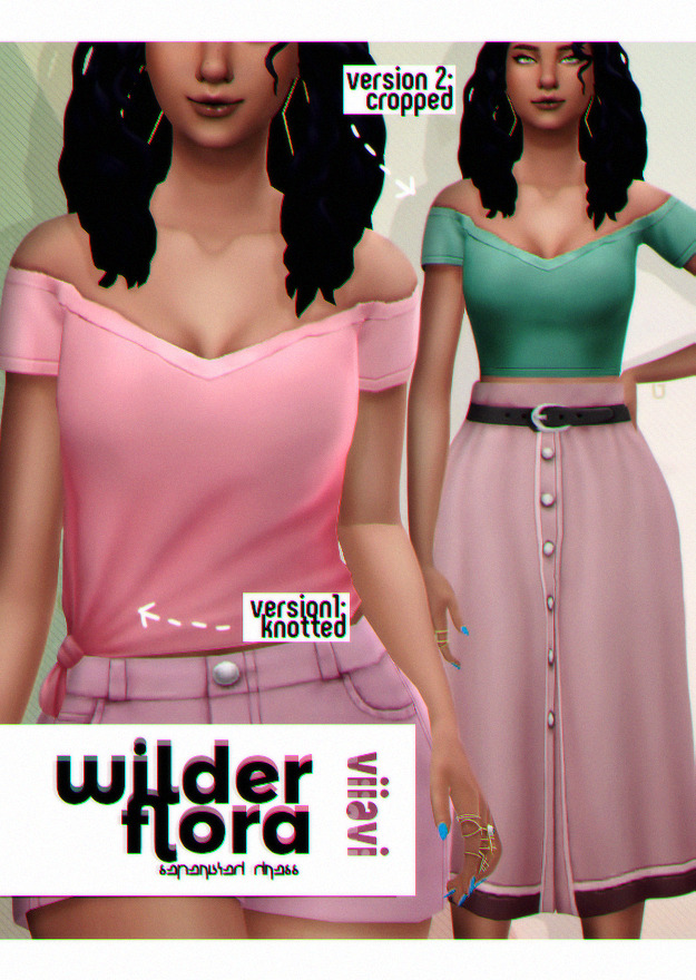 Sims 4 WILDER FLORA separated dress (2 tops + skirt) at Viiavi