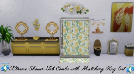 Xtreme Shower/Tub Combo with Matching Rug Set by wendy35pearly at Mod The Sims