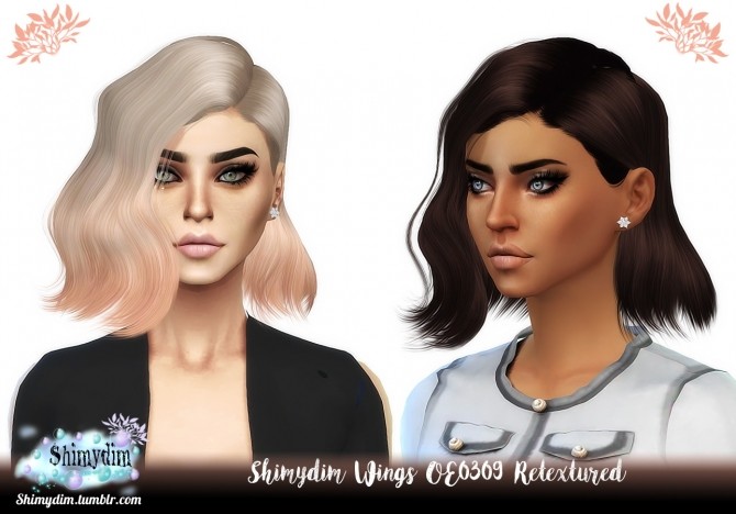 Sims 4 Wings OE0309 Hair Retexture + Ombre   Naturals + Unnaturals at Shimydim Sims