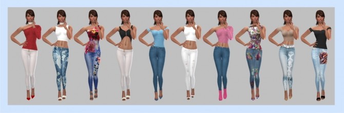 Sims 4 EP03 SKINNY JEANS & TOP at Sims4Sue