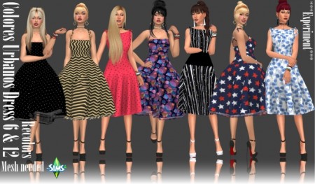 Colores Urbanos Dress 6 & 12 Recolors at Annett’s Sims 4 Welt