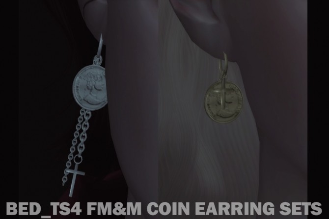 Sims 4 FM&M coin earring sets at Bedisfull – iridescent