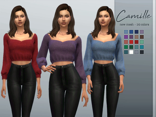 Sims 4 Camille Top by Sifix at TSR