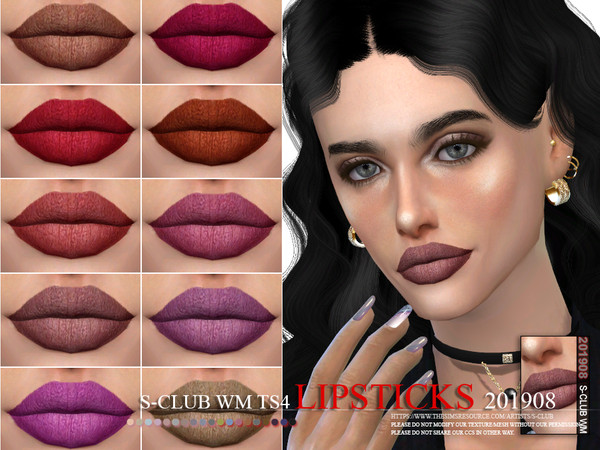 Sims 4 Lipstick 201908 by S Club WM at TSR