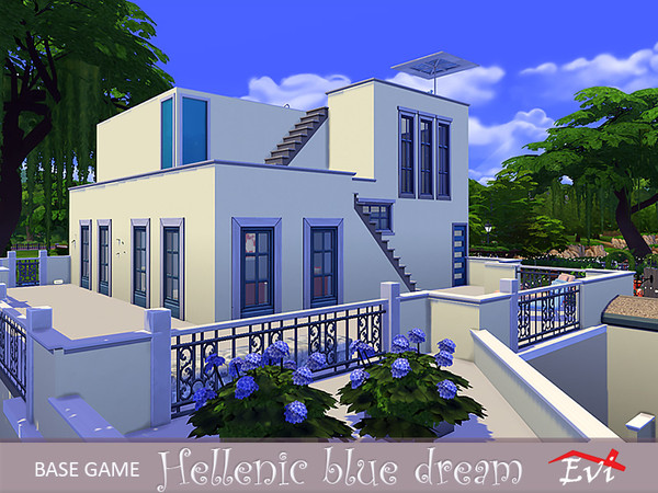 Sims 4 Hellenic blue dream house by evi at TSR
