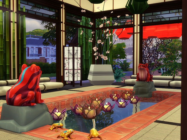 Sims 4 SAKE Restaurant by marychabb at TSR