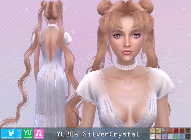 Sims 4 YU206 SilverCrystal hair (P) at Newsea Sims 4