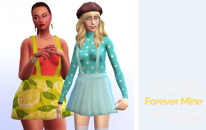 Sims 4 Forever Mine skirt with suspenders at Joliebean