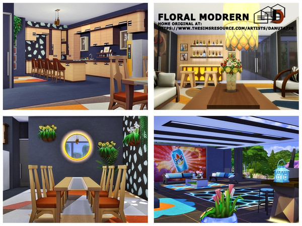 Sims 4 Floral Modern home by Danuta720 at TSR