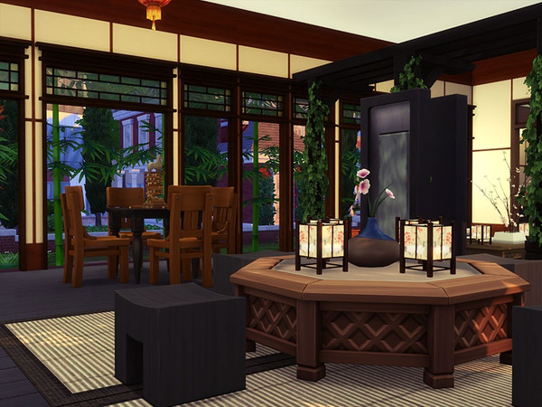 Sims 4 SAKE Restaurant by marychabb at TSR