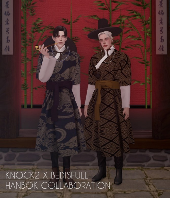 Sims 4 KNOCK2xBED Hanbok Collaboration (traditional Korean costume) at Bedisfull – iridescent