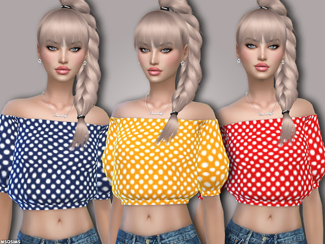 Sims 4 Dotted Blouse at MSQ Sims