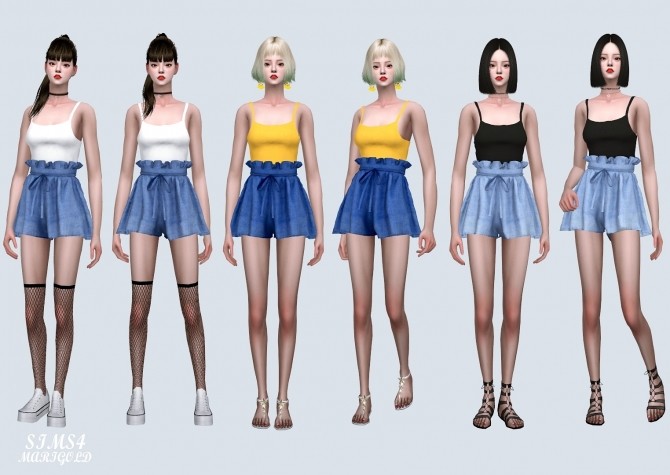 Sims 4 Tank Top With Skirt Shorts (P) at Marigold
