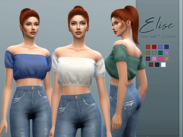 Sims 4 Elise Top by Sifix at TSR