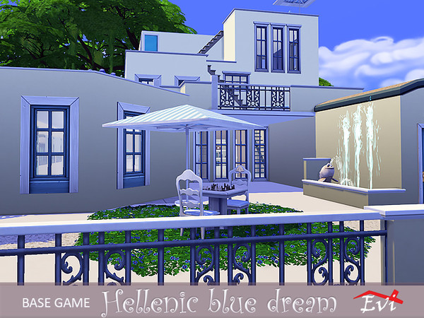Sims 4 Hellenic blue dream house by evi at TSR