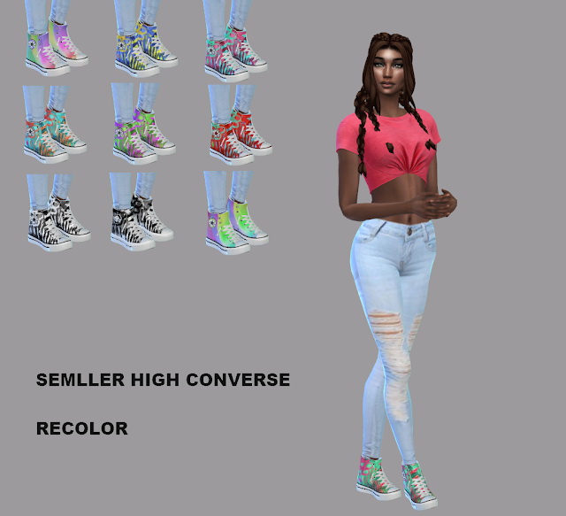 Sims 4 SEMLLER HIGH CONVERSE Recolor at Teenageeaglerunner