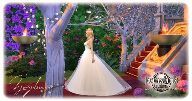 Sims 4 Zozlenia wedding dress at Jomsims Creations