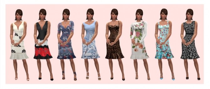 Sims 4 AAS FLARED HEM DRESS RECOLOUR at Sims4Sue