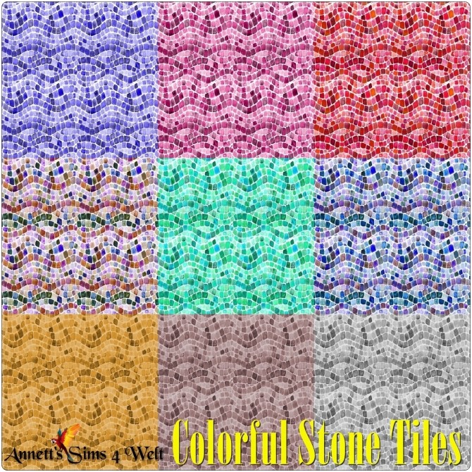 Sims 4 Colorful Stone Tiles at Annett’s Sims 4 Welt