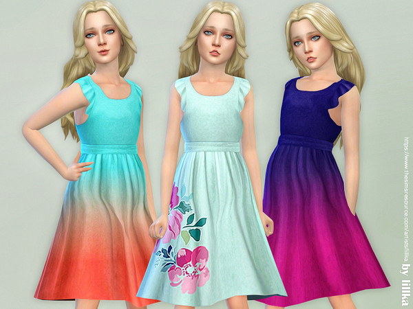 Sims 4 Girls Dresses Collection P121 by lillka at TSR