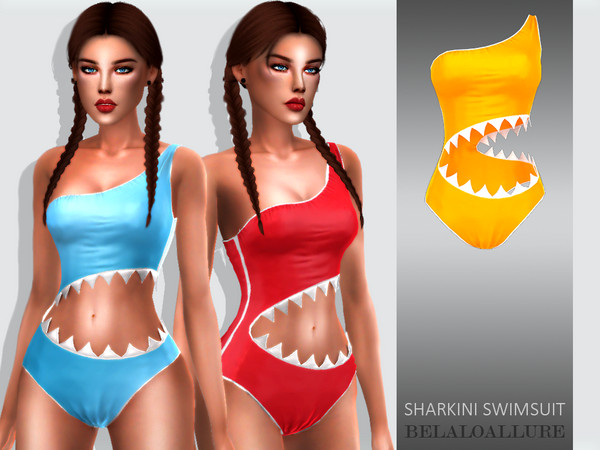 Sims 4 Belaloallure Sharkini Swimsuit by belal1997 at TSR
