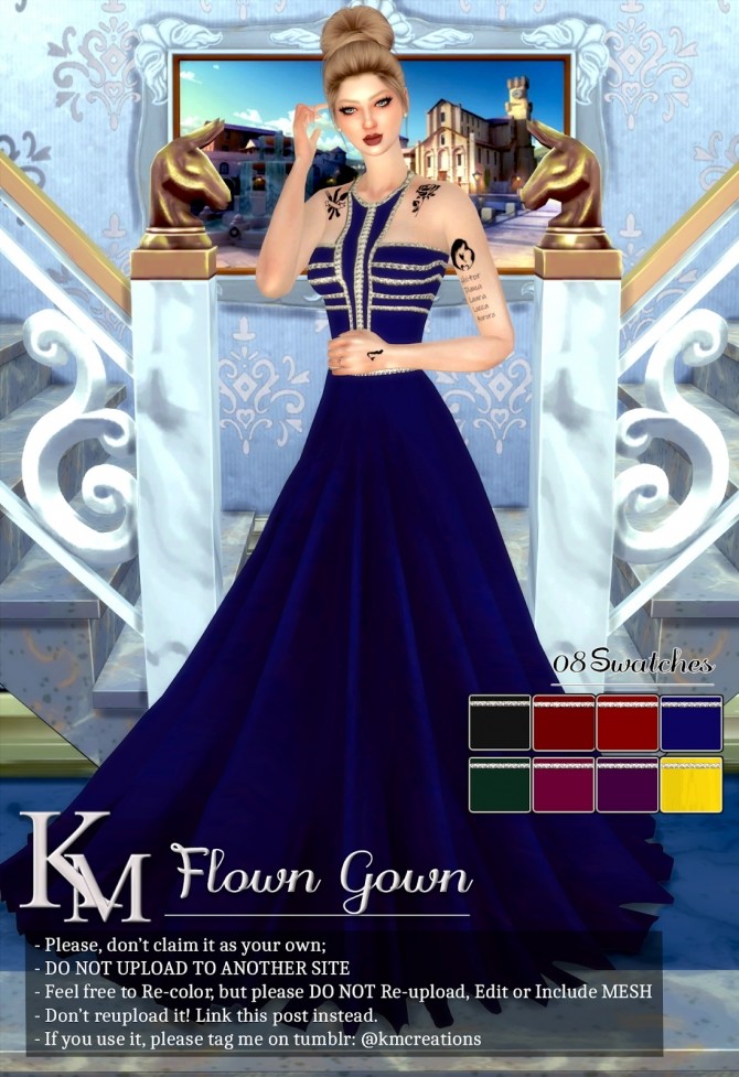 Sims 4 Flown Gown by Katarina at KM