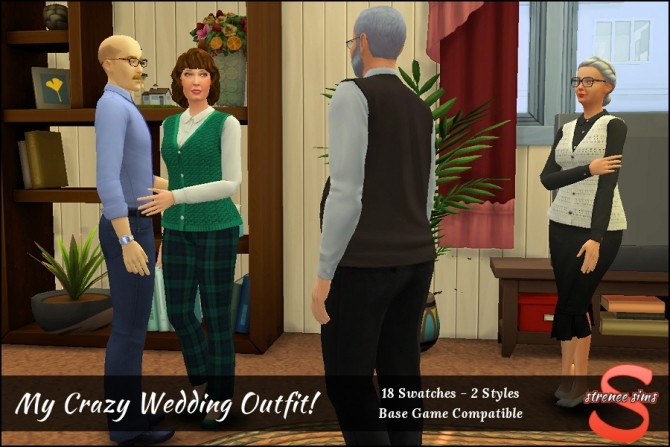 Sims 4 Grandma’s Crocheted Vest at Strenee Sims