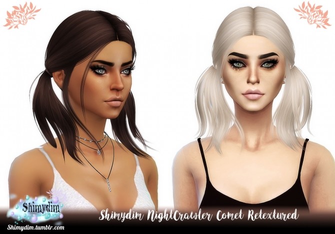 Sims 4 NightCrawler Comet Hair Retexture Naturals + Unnaturals at Shimydim Sims