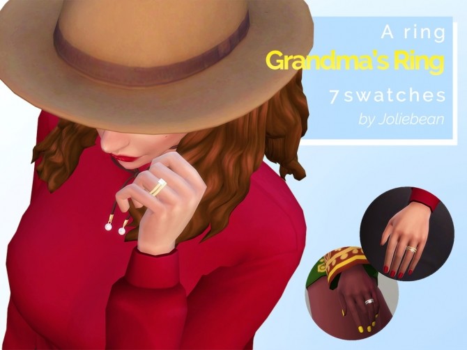 Sims 4 Grandma’s Ring in 7 swatches at Joliebean