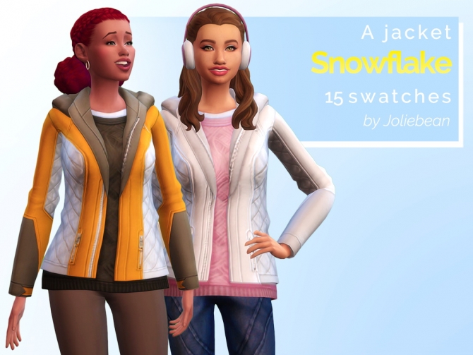 Snowflake jacket in 15 swatches at Joliebean » Sims 4 Updates