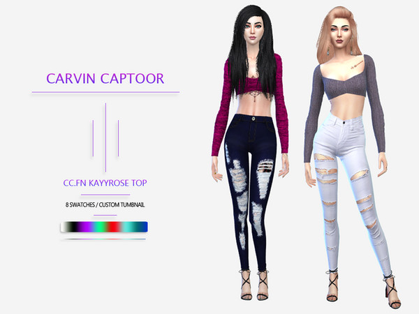 Sims 4 CC.fn kayyrose top by carvin captoor at TSR
