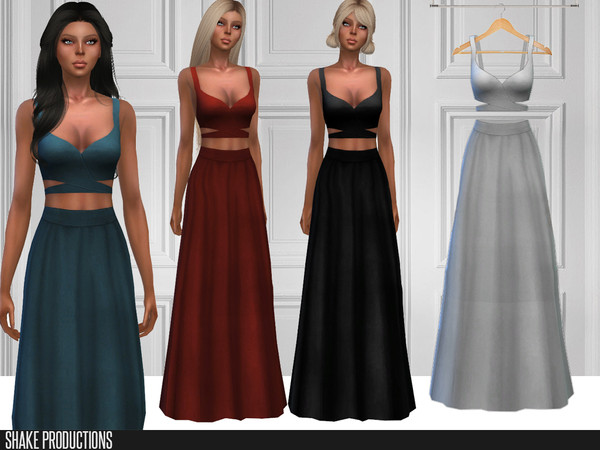 Sims 4 272 Long Dress by ShakeProductions at TSR