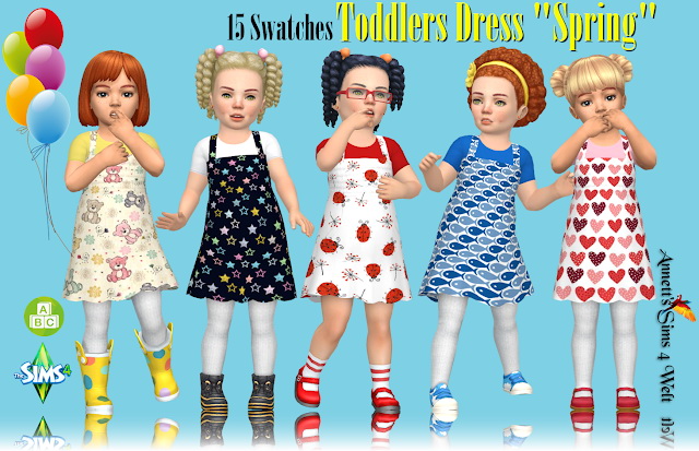 Sims 4 Spring Toddler Stuff Dress at Annett’s Sims 4 Welt