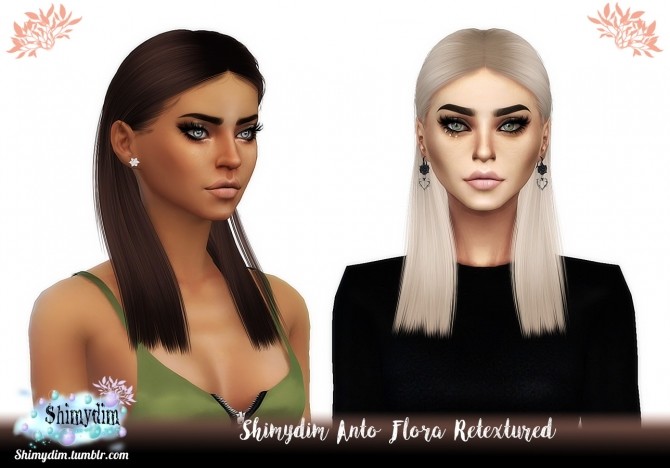 Sims 4 Anto Flora Hair Retexture Naturals + Unnaturals at Shimydim Sims