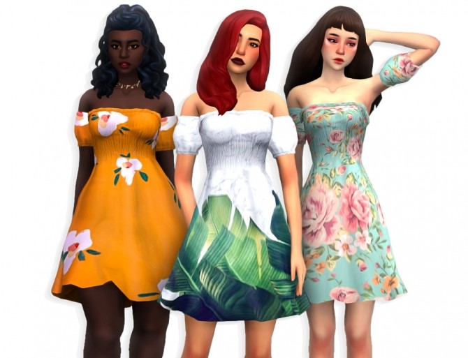 Sims 4 Sunflower dress at Simandy