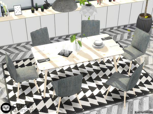 Sims 4 Cobalt Dining Room by wondymoon at TSR