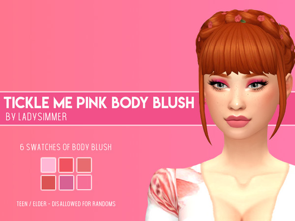 Sims 4 Tickle Me Pink Body Blush by LadySimmer94 at TSR