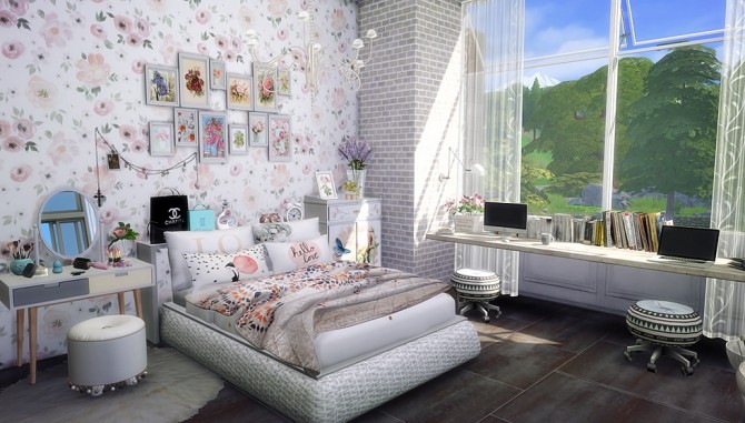 Sims 4 Lot N7 Modern White at Vicky SweetBunny