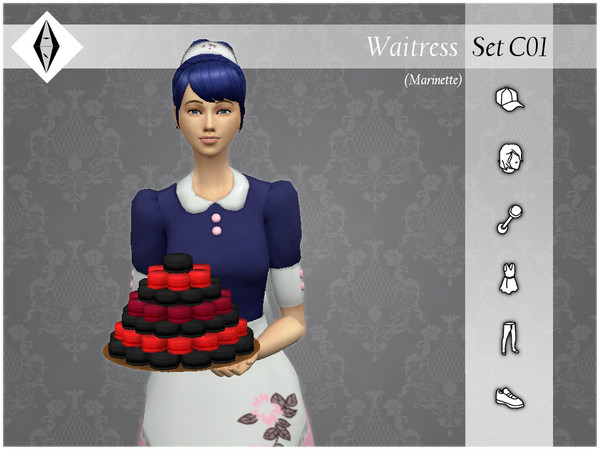 Sims 4 Waitress Marinette Set C01 by ALExIA483 at TSR