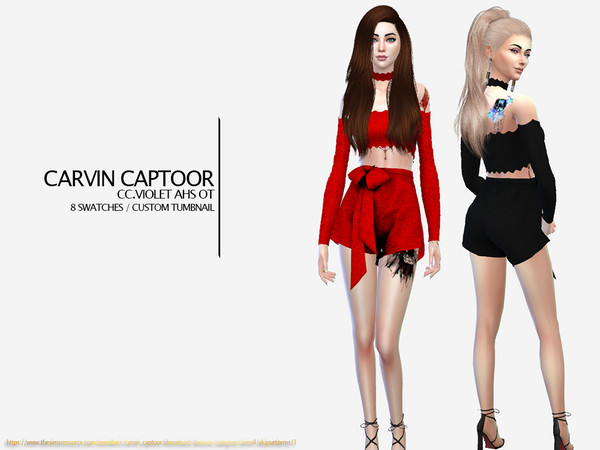 Sims 4 Violet AHS OT outfit by carvin captoor at TSR