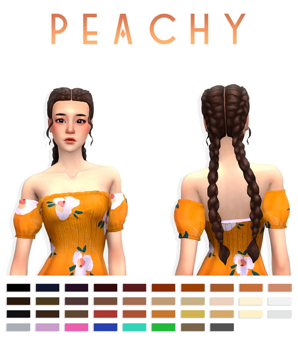 Sims 4 Peachy hair at Simandy