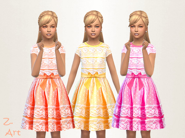 Sims 4 GirlZ 18 festive dress for girls by Zuckerschnute20 at TSR