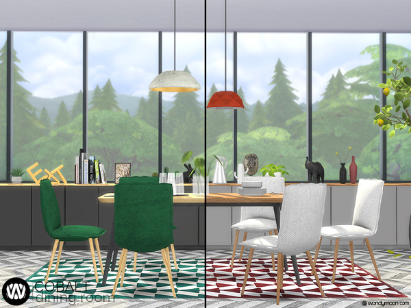 Sims 4 Cobalt Dining Room by wondymoon at TSR