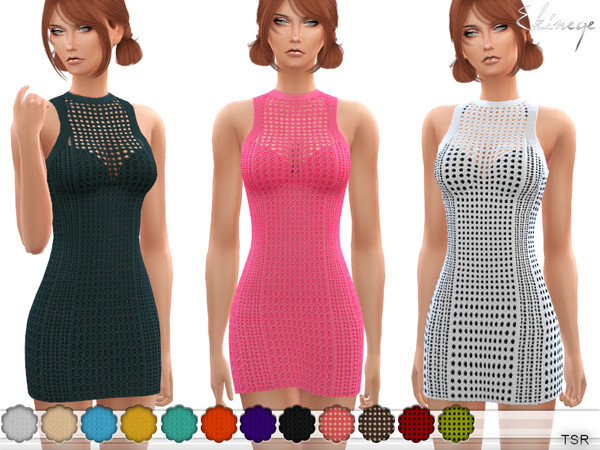 Sims 4 Open Knit Dress by ekinege at TSR